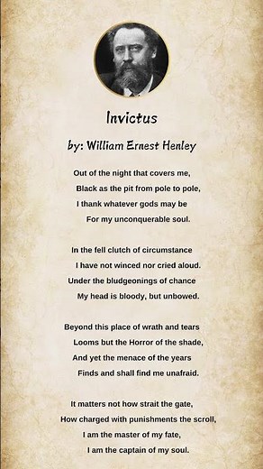 Invictus ✨ by William Ernest Henley #Invictus #WilliamErnestHenley #poem #poetry #shorts #trending