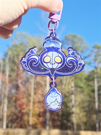 Jelly Ghost Type Linked Keychain - 3" Purple Acrylic and Glitter Epoxy - Etsy