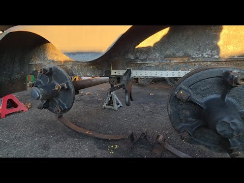 CAR TRAILER REMOVING LEAF SPRINGS & SHACKLES