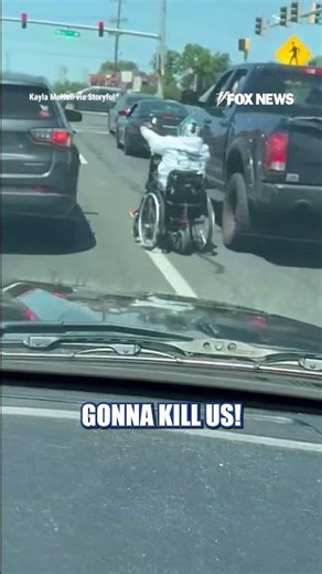SEE IT: Motorized wheelchair keeps pace with surrounding vehicles #shorts #foxnews