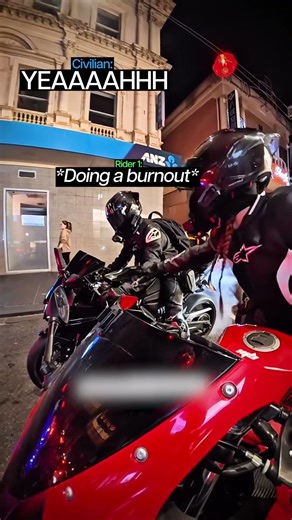 Biker Does Burnout For Excited Fan