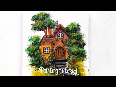 Aesthetic Cottagecore House Painting Tutorial || Easy Acrylic Painting for Beginners