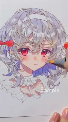 Copic marker art process🩷 #markers #copic #copicmarkers #illustration