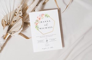 Pink Floral Wedding Invitation Suite: Elegant Garden Template (digital Template) - Etsy Canada