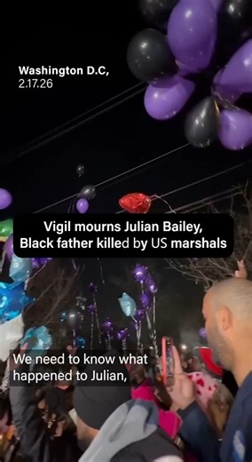 Community members gathered in Southeast Washington, DC to demand answers in the death of Julian Bailey, a 43-year-old father who was shot to death Feb. 11 by U.S. Marshals. Bailey is the third person in the District of Columbia that U.S. Marshals have killed since Trump’s federal law enforcement “surge.” The surge officially ended last August, but officers from dozens of U.S agencies remain patrolling the capital. Police say that they pursued Bailey after he allegedly threatened a woman at a con