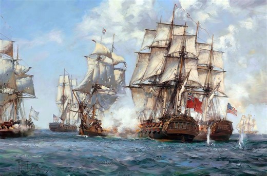 Montague Dawson HMS Mediator Battle Canvas, American Revolution Naval War Print - Etsy