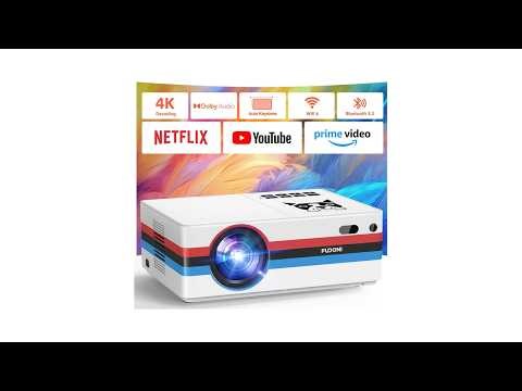 Review Smart Projector 2000 ANSI | 1080P Netflix WiFi 6 Bluetooth 5.3 Outdoor Movie Projector
