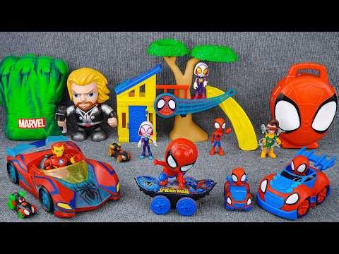 Marvel Spiderman Unboxing Review| Spidey Playground Playset | Spider-Man Crawl 'N Blast Spider |ASMR