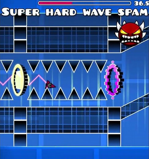 Geometry dash Wave spam from EASY to IMPOSSIBLE #shorts