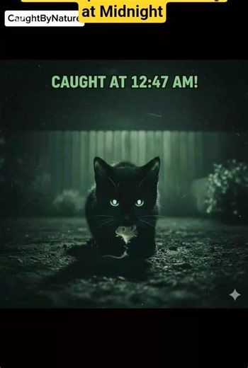 CCTV Captures Cat Hunting at Midnight #viralvideo #entertaininganimals #funny