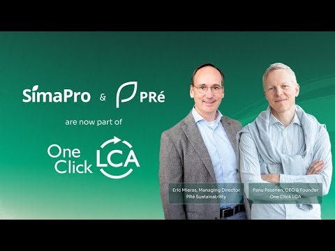 SimaPro & PRé Sustainability are now part of One Click LCA