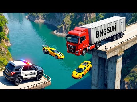 Cars vs COLLAPSE Broken Bridge #4 - BeamNG.drive Fails & Crashes 2025!