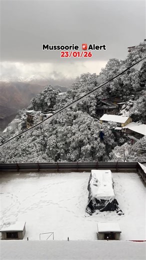 Aarij Tyagi on Instagram: "mussoorie 🏔️❄️ #mussoorie #trending #snow #snowfall❄️ #explorepage"