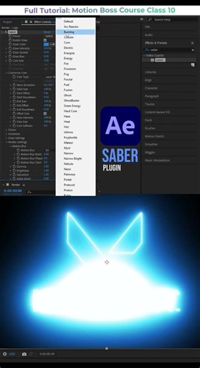 Saber Plugin in After Effects #shorts #motiongraphics #motionboss