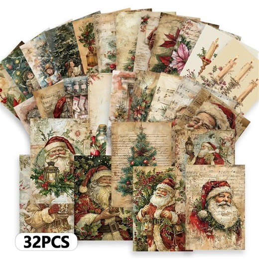 Vintage Christmas Postcards: Retro Holiday Card Set (32 Pcs) - Etsy