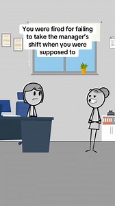 You were fired for failing to take the manager's shift when you were supposed to #animation #animationmeme #work #worklife #manager #managersbelike #usa | Sleek Animations