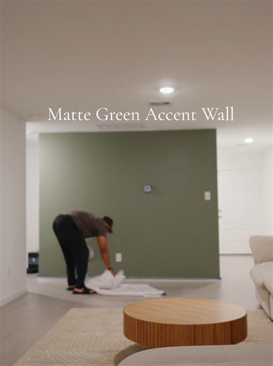 Matte Green Accent Wall Transformation