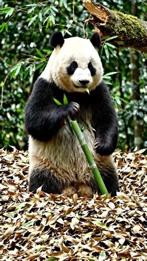 Panda tried to stay cool after falling like nothing happened. #panda #funny #animals
