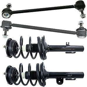 TRQ Front Suspension Kit Complete Strut & Coil Spring Assembly Sway Bar Stabilizer Link Compatible with 2005-2007 Ford Freestyle