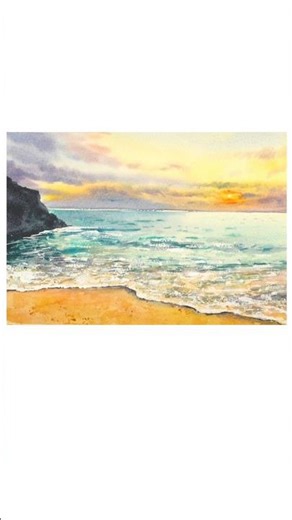 Genius watercolour tricks to paint ocean waves #Watercolour ￼
