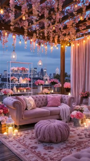 Dreamy Pink Lounge Setup 💗✨ #InteriorGoals #homedecor