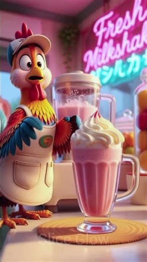 Chicken Making Milkshake in 3D | Funny Animation | Slice Glow
