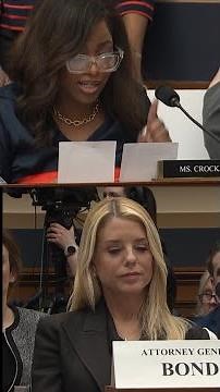 Bondi and Crockett clash over mention of Trump in the Epstein files