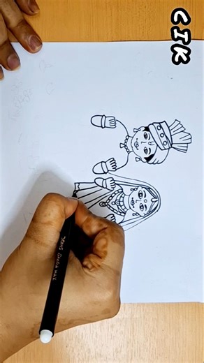 How to Draw Esar and Gora | Step-by-Step Gangaur Festival Art Tutorial Rajasthani Festival Drawing