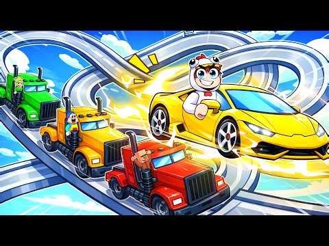 Cheat with a FLYING CAR in CAR VS TRUCK on Roblox! Car vs Trucks!