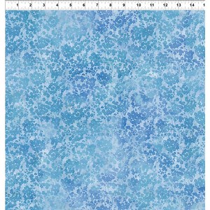 Jason Yenter Ethereal Collection Daisies Blue Fabric 0.5m