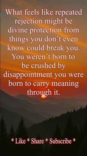 What feels like repeated rejection might be divine protection. #Rejection #Protection #Wisdom ￼
