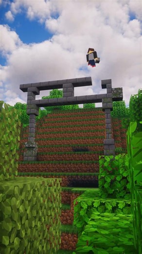 Minecraft: Epic Stone Stair Entrance Build 🔥 | Aesthetic Archway Design #shorts