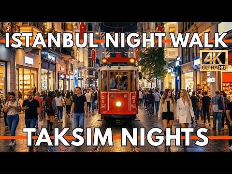 Istanbul Turkey 2026 4K Night Walk | Taksim Square, Istiklal Street & City Center Vibes