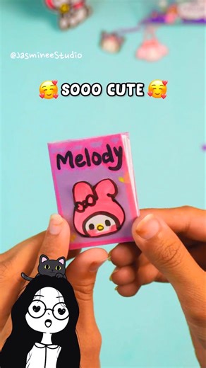 I made DIY My Melody Notebook 🙀💗 Hello Kitty Paper Craft idea #hellokitty #sanrio #shorts #diy