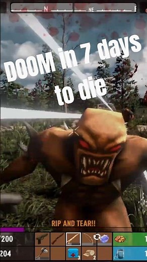 7 Days To Die DOOM Rip and Tear!! #shorts #doom #7daystodie