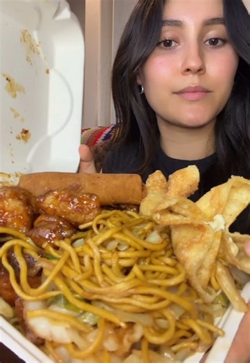 Enjoying Extra Crispy Spring Rolls at Panda Express