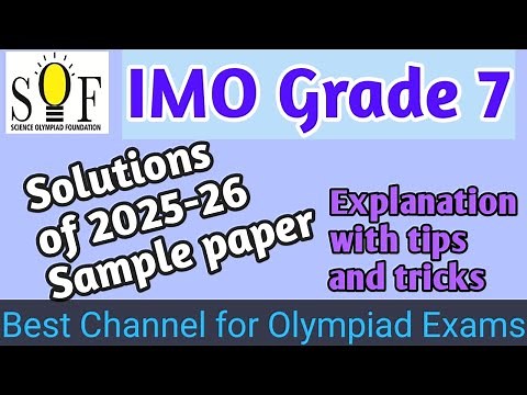 Math Olympiad Sample paper| 2025-26 IMO Grade 7| Sample paper with solutions| IMO class 7| Math