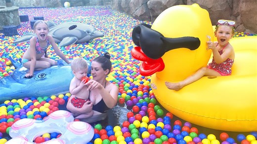 I take my first swim in a ball pit pool!