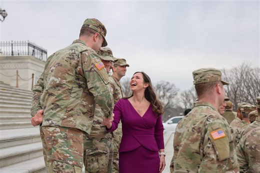 Senator Katie Boyd Britt on Instagram: "I was honored to meet with the brave men and women of the Alabama National Guard currently stationed in D.C. It was also such a privilege to witness the promotions of Private First-Class Chance Hudson to the rank of Specialist and Sergeant Blake McCallister to the rank of Staff Sergeant. These soldiers are working tirelessly to keep our nation’s capital safe, and I was grateful for the opportunity to express my deep appreciation."