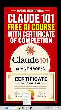 Claude 101 Free AI Course with Certificate of Completion#claudeai #aicourse #freecertificate #cloude