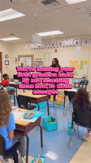 Your first graders ARE ready to write essays! If you haven’t heard the news, we just released a fully revamped first-grade curriculum. It’s simple, structured, and packed with everything you need to help your students become confident writers. ✅ Covers expository, argumentative, and narrative writing ✅ Step-by-step lessons, worksheets, skill checks, and homework ✅ Practice writing tests ✅ Everything in one place Make writing easy, effective, and stress-free for you and your students. 📥 Comment 