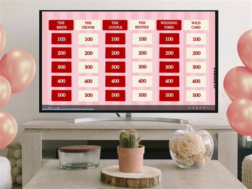 Bachelorette Jeopardy Party Game, Bachelorette Trivia Game, Hen Do Party Game, Editable Bridal Shower Games Canva Powerpoint