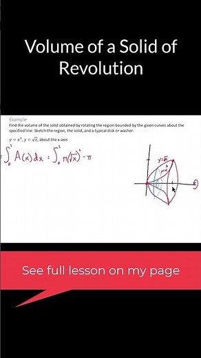 Volume of a Solid of Revolution