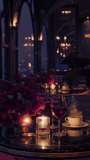 Rainy Night Jazz in a candlelit rose lounge | soft noir piano for deep sleep (w/ rain asmr)