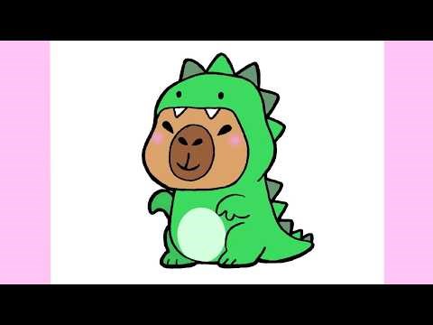 HOW TO DRAW A CUTE CAPYBARA DINOSAUR | EASY STEP BY STEP ❤ Drawing to draw