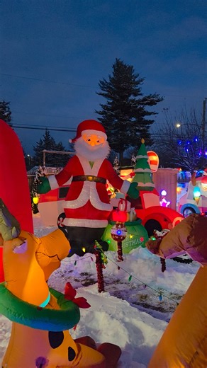 1.5K views · 48 reactions | Just finished cleaning what we could. Hopefully the rain Sunday doesn't cause issues with freezing. Still have work to do to set up for New Year Eve Ball Drop. | April & Mark's Cartoon Christmas Display | Facebook