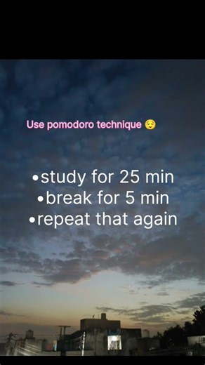 Pomodoro technique 😌 |study tips| studywithme| #motivation