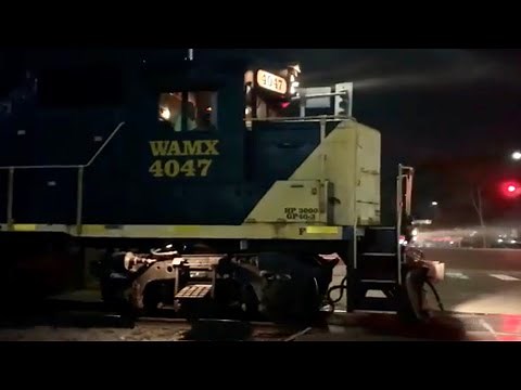 Miramar local Pacific Sun Railroad (WAMX) GP40-3 4047 and 4048