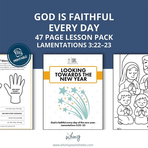 New Year Bible Lesson for Kids | 47-page Printable Church Activity Book on God's Faithfulness | Sunday School Gift, Christian Busy Book - Etsy