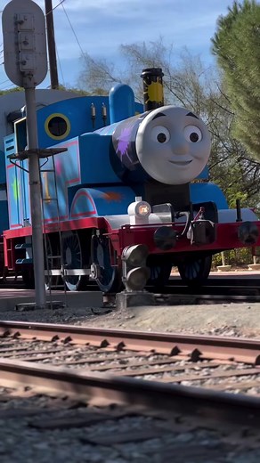 Animated Blue and Red Steam Train for Kids